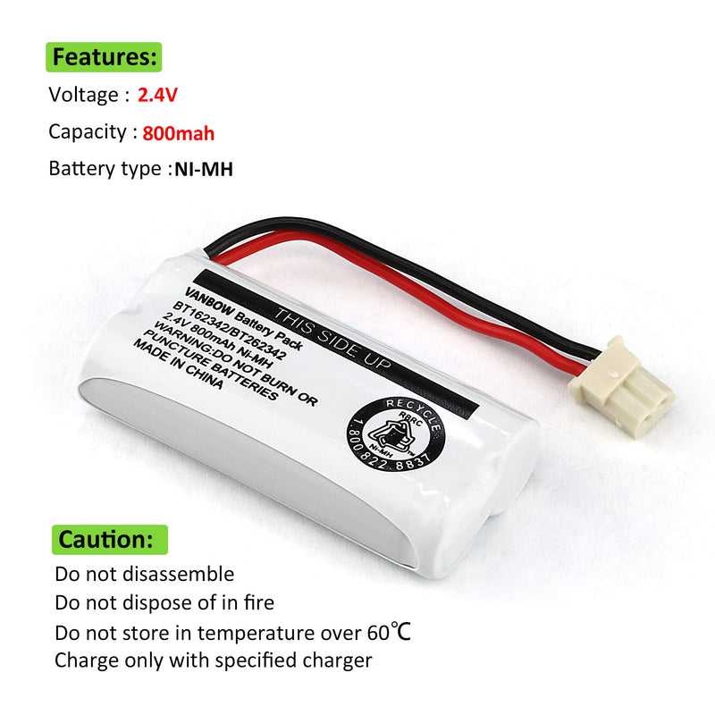[Australia - AusPower] - VANBOW BT183342 BT283342 BT166342 BT266342 BT162342 BT262342 Cordless Phone Battery Compatible with CS6114 CS6419 CS6719 EL52300 CL80112 CS6719-2 Cordless Handsets (Pack 3) Pack 3 