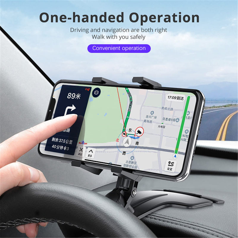 [Australia - AusPower] - Phone Holder for Car Dashboard Mount 1200°Rotation Universal Car Cell Mobile Stands Rearview Mirror Sun Visor Car Automobile Cradles GPS Navigation Bracket for 3 to 7 Inch Smartphones Iphone12 Pro/11 Black1 