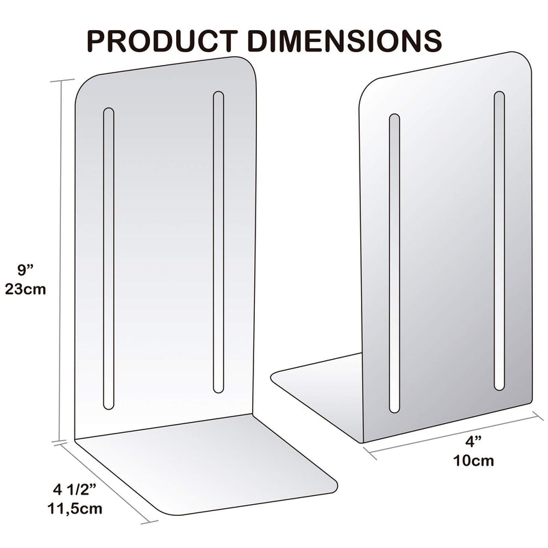 [Australia - AusPower] - Acrimet Jumbo Premium Metal Bookends 9" (Heavy Duty) (Red Color) (1 Pair) 