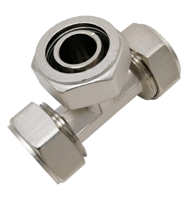 [Australia - AusPower] - 3/4 inch Equal Tee Fitting,Tube Fitting for 3/4 Inch Tubing System, 2 Pack 