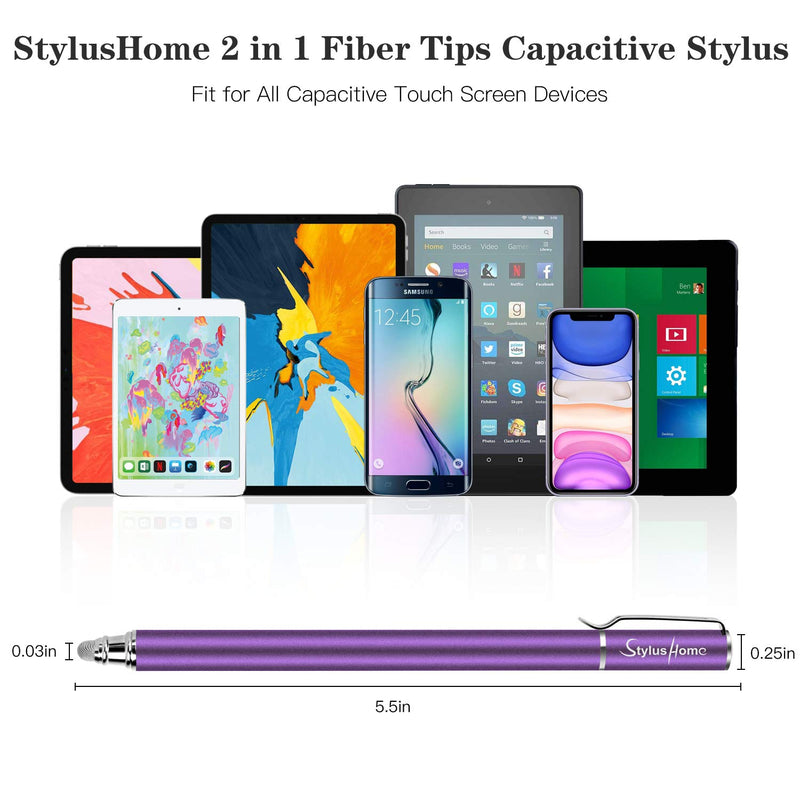 [Australia - AusPower] - StylusHome Stylus Pens for Touch Screens(6 Pcs),Sensitivity 2 in 1 Fiber Tips Capacitive Stylus with 12 Extra Replaceable Tips for iPad iPhone Tablets Samsung Galaxy All Universal Touch Screen Devices 