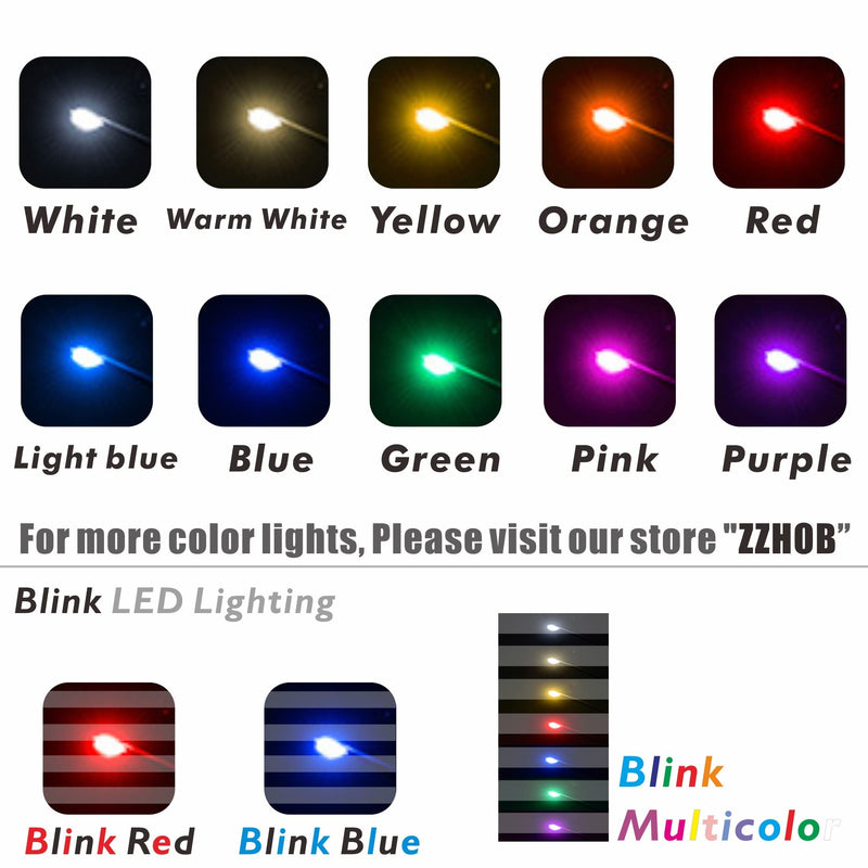 [Australia - AusPower] - ZZHOB 125pcs Pre-Wired Micro LED Pre-soldered 0402 SMD LEDs(No Need Resistor) + Battery Holder & Connector for Beginner Model Building (5 Colors Mix, 125pcs(Each 25pcs)) 5 Colors Mix 125pcs(each 25pcs) 