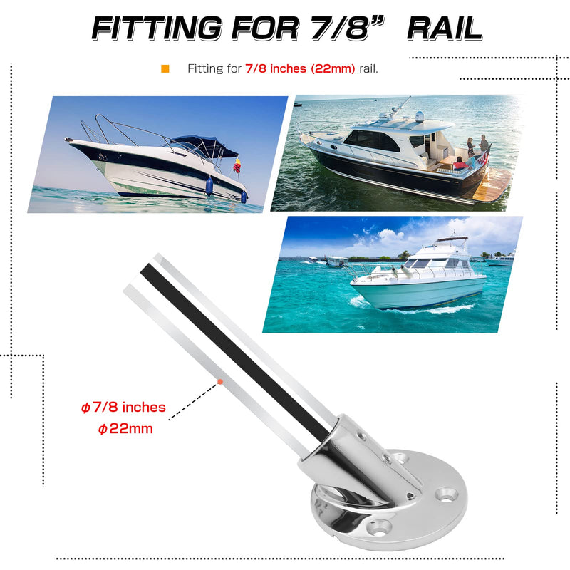 [Australia - AusPower] - AMYSPORTS Stainless Boat Rail Base Round Heavy Duty Handrail Base Boat Deck Hardware Marine Bases Steel SUS316 