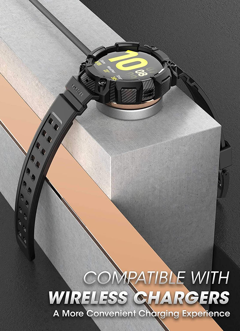 [Australia - AusPower] - SUPCASE [Unicorn Beetle Pro] Series Case for Galaxy Watch Active 2, Rugged Protective Case with Strap Bands for Galaxy Watch Active 2 [44mm] 2019 Release (Black) Black 