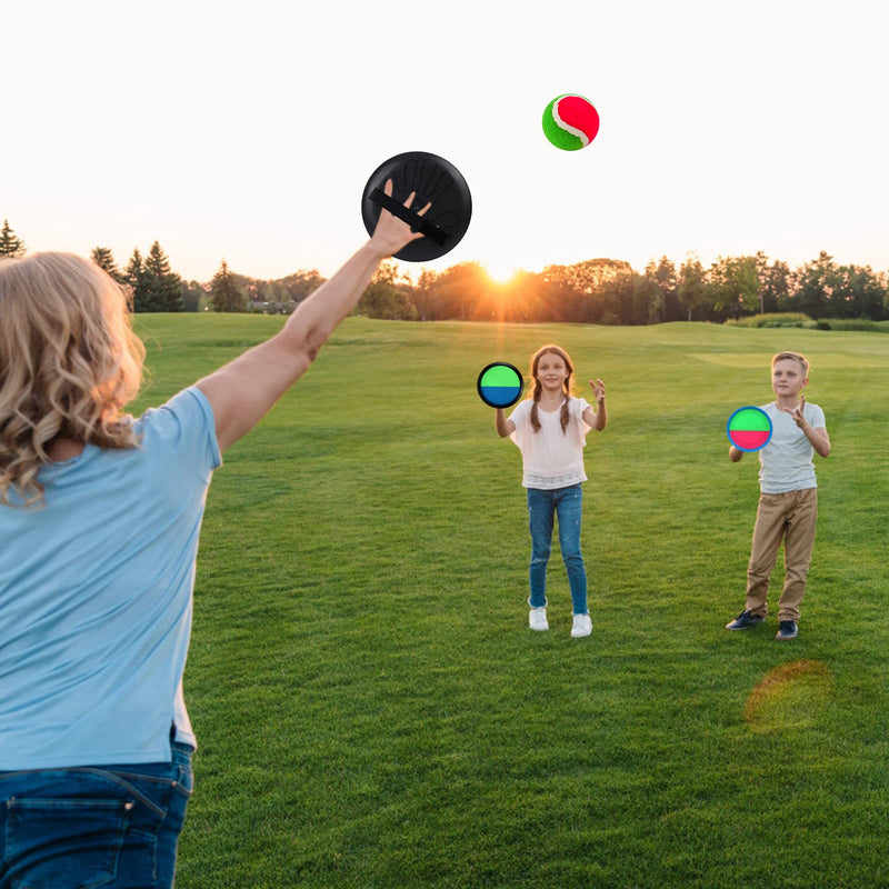 [Australia - AusPower] - jxzdle Toss and Catch Ball Game Outdoor Game for Kids Backyard Games Beach Game for Kids Easter Gift(Upgraded) (4 Paddles 4 Balls) 
