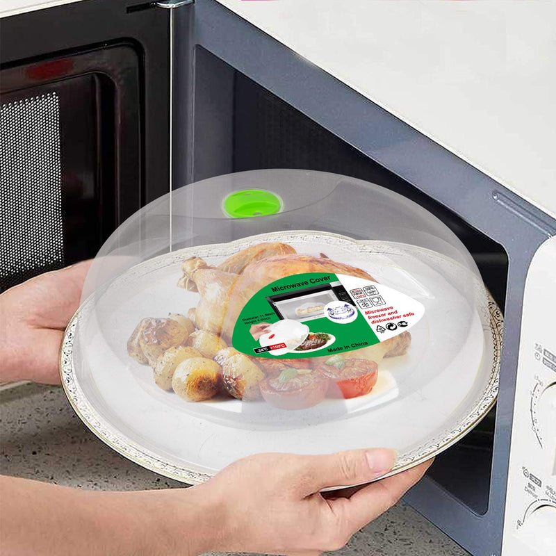 [Australia - AusPower] - Microwave Splatter Cover, Microwave Cover for Food, Large Microwave Plate Cover Guard Lid with Steam Vents Keeps Microwave Oven Clean, 11.5 Inch BPA Free & Dishwasher Safe-2 Pack 11.5*11.5x4.5 inches Green 