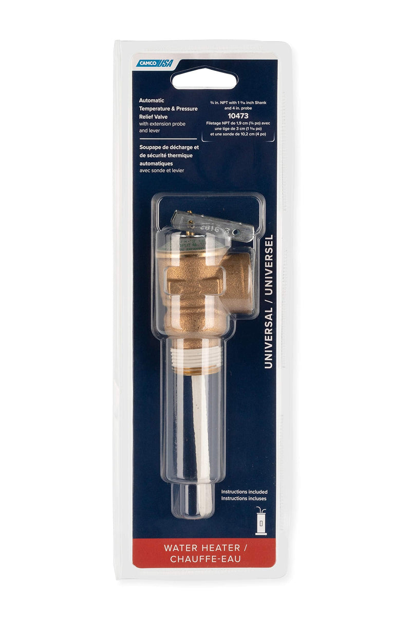 [Australia - AusPower] - Camco 10471/10473 3/4" Temperature and Pressure Relief Valve with 4" Probe 