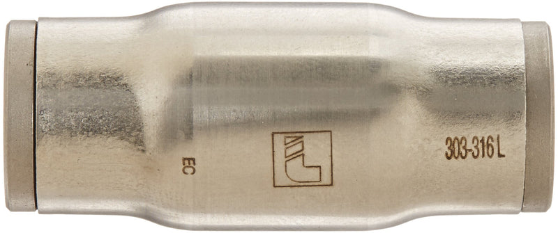 [Australia - AusPower] - Legris 3806 62 00 Stainless Steel 316 Push-to-Connect Fitting, Inline Union, 1/2" Tube OD 0.5 Inch 