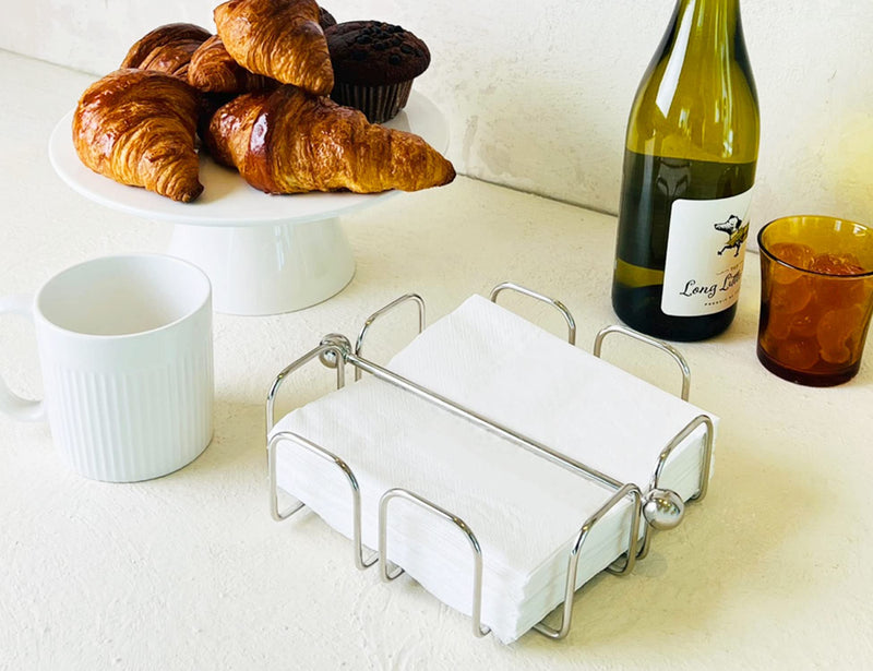 [Australia - AusPower] - LEVIMETREE Flat Napkin Holder - Stainless Steel Napkin Holders for Tables Modern Serviette Holder Tissue Dispenser Perfect for Outdoor Events - Dining Table Napkin Holder, Lazy Susans Napkin Holder 