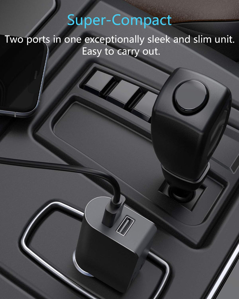 [Australia - AusPower] - Wishinkle 2-in-1 USB Car Charger with Wall Plug, Portable Dual USB Port Car Charger with Foldable Plug Power Adapter Compatible with iPhone X XR XS 7 8 Plus Note 8 9 Galaxy S8 S9 Plus and More 