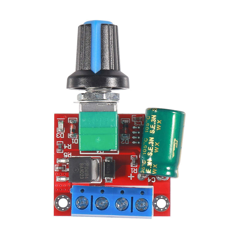 [Australia - AusPower] - 4PCS 5A 90W PWM DC Motor Speed Controller, Adjustable DC 4.5V-35V Driver Motor Speed Regulator Built-in LED Indicator with Speed Control Knob 
