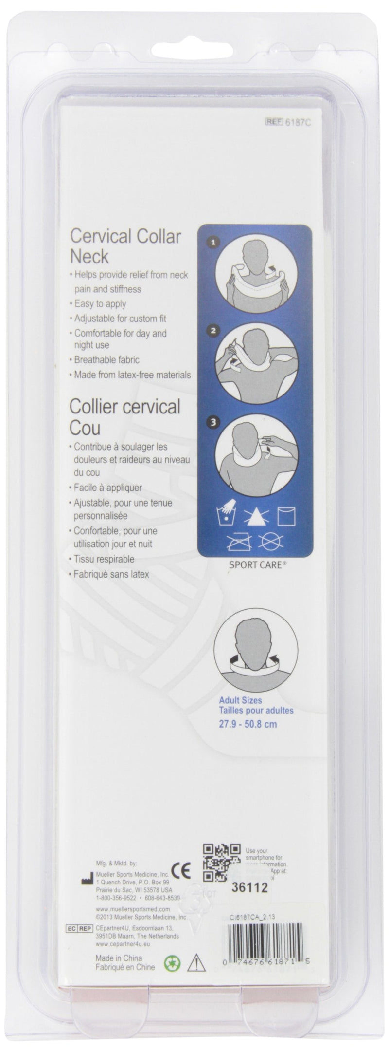 [Australia - AusPower] - Mueller Sports Medicine Cervical Collar Neck Brace, White, One Size 