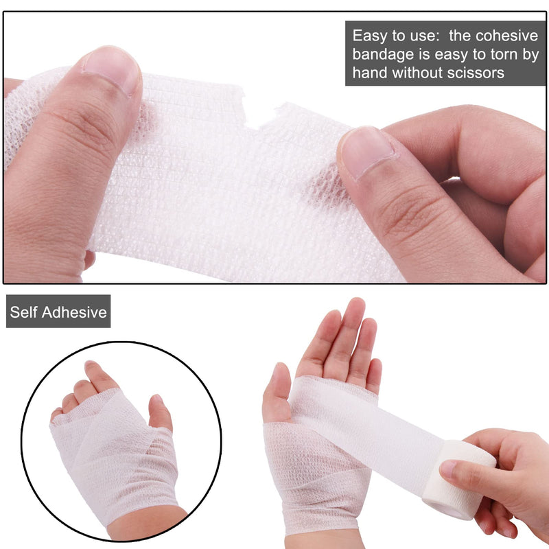 [Australia - AusPower] - BQTQ 30 Rolls Self Adhesive Bandage Wrap White Adhesive Wrap 2 inch Self Adherent Wrap Stretch Bandages Self Stick Bandage Wrap Tape for Wrist Ankle Swelling Sprains (White) 