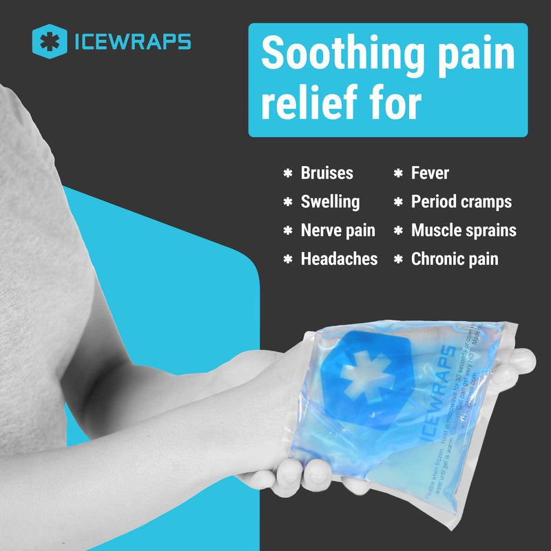 [Australia - AusPower] - ICEWRAPS 5”x7” Gel Ice Packs For Injuries - Reusable | Hot Cold Pack for Injuries, Pain Relief, and Migraines | Soft Ice Pack For Neck, Shoulder, and Knee | Flexible Gel Compress Ice Packs | Pack of 4 