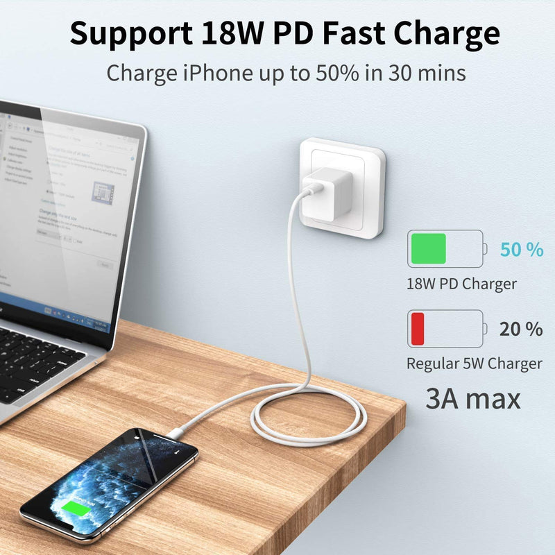 [Australia - AusPower] - USB C to Lightning Cable, MFi Certified iPhone Cable 2Pack 3ft Type C to Lightning Cable for Charging and Syncing Compatible with iphone11/11PRO/XS/Max/XR/X/8/8Plus/7/7Plus/6S/Plus/SE/Ipad and More White 