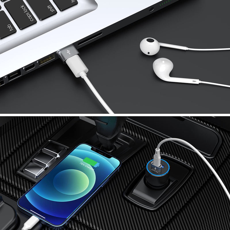 [Australia - AusPower] - USB C Female to USB Male Adapter (4-Pack),JXMOX Type C to USB A Charger Cable Adapter,Compatible with iPhone 11 12 13 Mini Pro Max,iPad 2021,Samsung Galaxy Note 10 S21 S20 Plus,Google Pixel 5 4 3 XL 