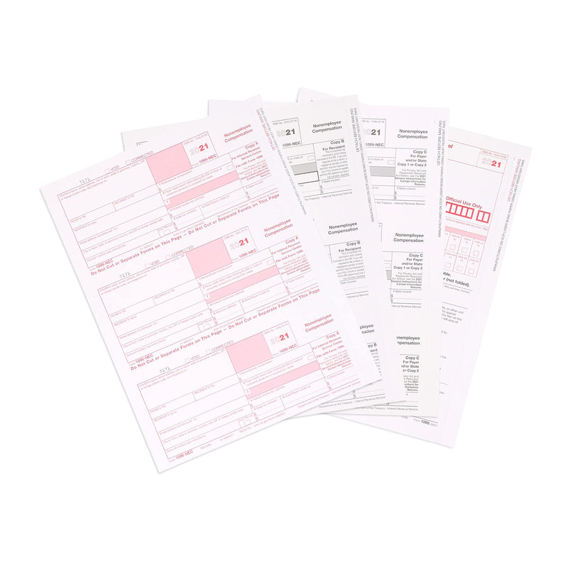 [Australia - AusPower] - Blue Summit Supplies 1099 NEC Tax Forms 2021 with 25 Self Seal Envelopes, 25 4 Part Tax Forms Kit, Compatible with QuickBooks and Accounting Software 