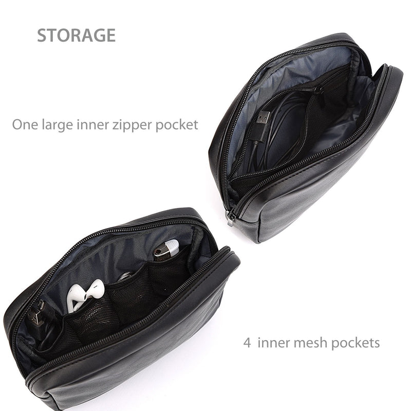 [Australia - AusPower] - ProCase Accessories Bag Organizer Power Bank Case, Electronics Accessory Travel Gear Organize Case, Cable Management Hard Drive Bag -Black 