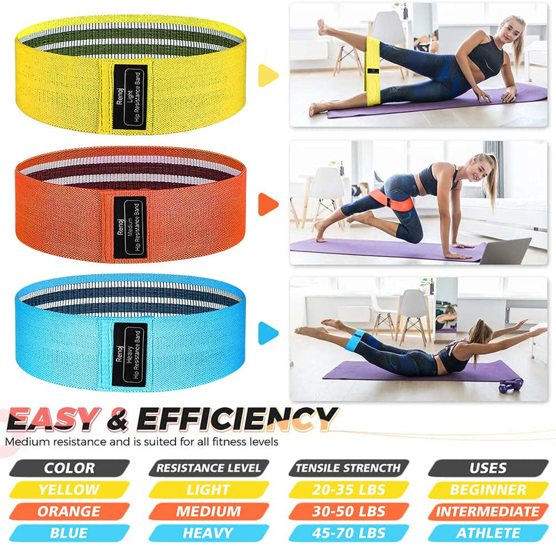 [Australia - AusPower] - Exercise Workout Bands, Resistance Bands for Women, 3 Levels Booty Bands for Legs and Butt 