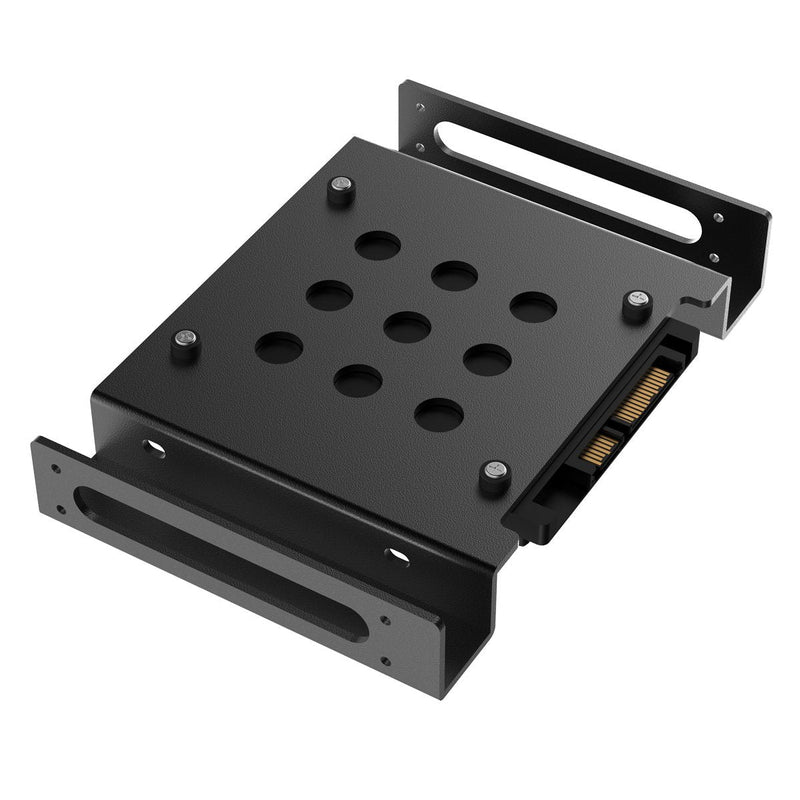 [Australia - AusPower] - ORICO Aluminum 5.25 Inch to 2.5 or 3.5 Inch Internal Hard Disk Drive Mounting Kit with Screws and Shock Absorption Rubber Washer- Black 
