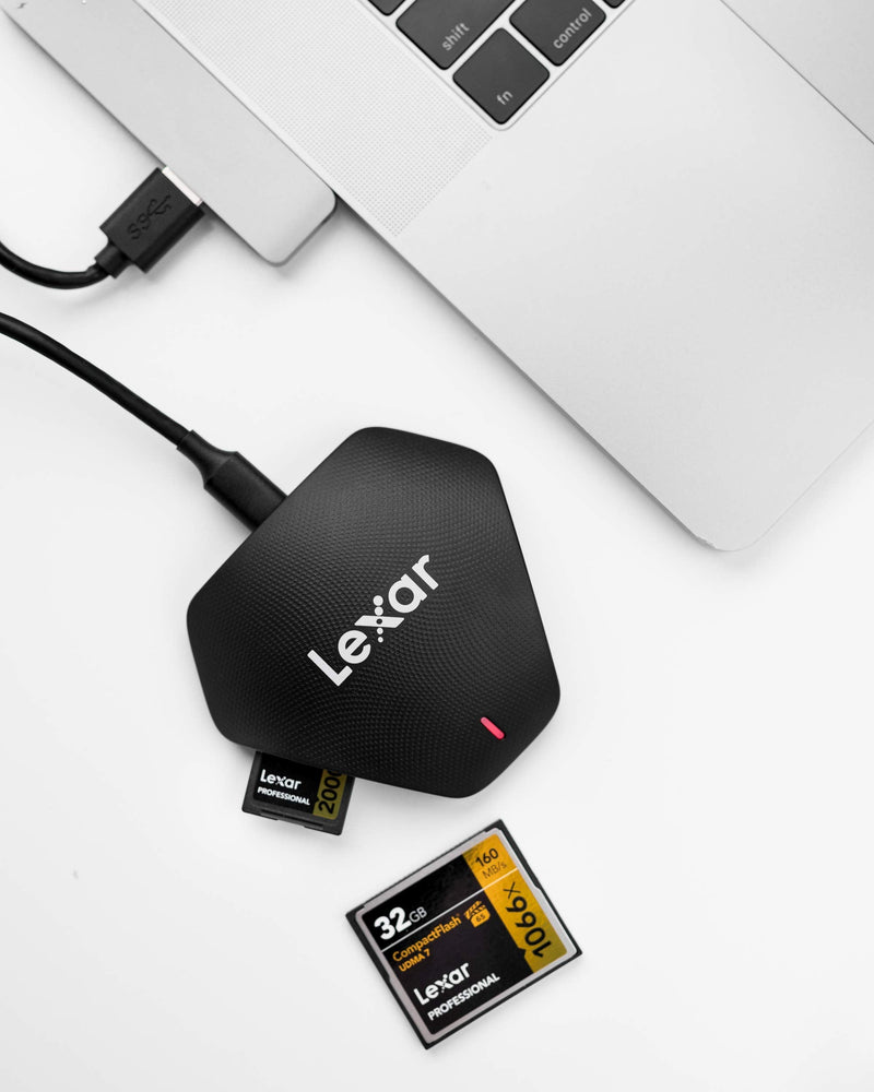 [Australia - AusPower] - Lexar Professional Multi-Card 3-in-1 USB 3.1 Reader, Supports SD, microSD and CF Cards (LRW500URBNA) 
