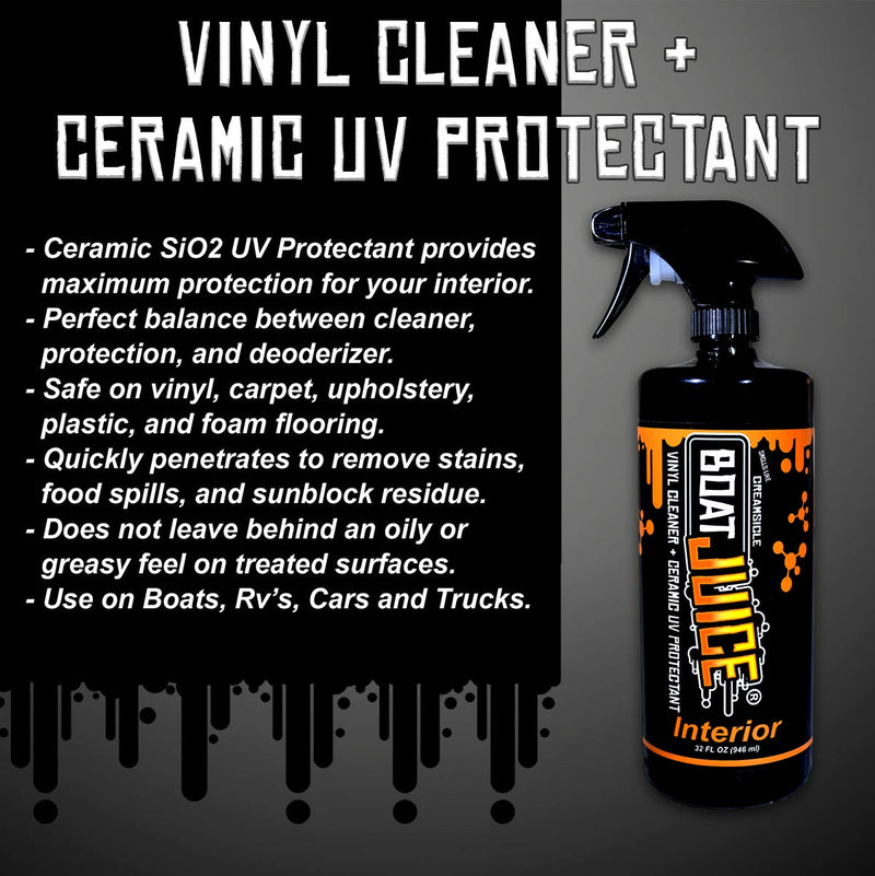 [Australia - AusPower] - Boat Juice - Interior Cleaner with SiO2 Ceramic UV Protectant - Works Great on Upholstery, Vinyl, Plastic, Foam Flooring and Carpets - 32oz Sprayer Bottle 