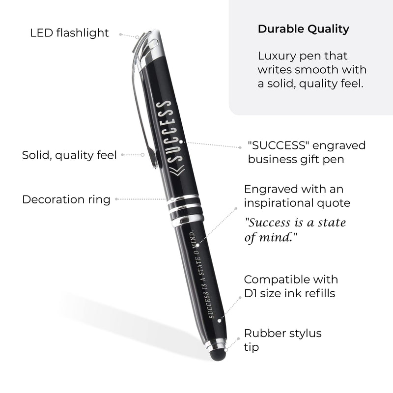 [Australia - AusPower] - Inkstone Success Motivational Business Penlight with Illuminated Writing Tip and Stylus Black - Success 