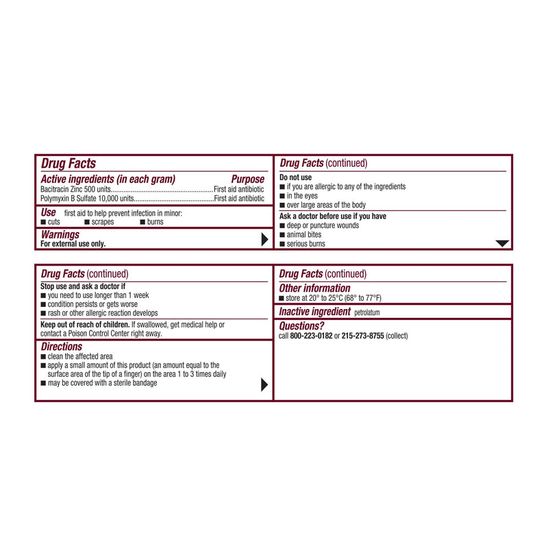 [Australia - AusPower] - Polysporin First Aid Antibiotic Ointment Without Neomycin, Travel Size, 1 Oz Tube - Pack of 5 