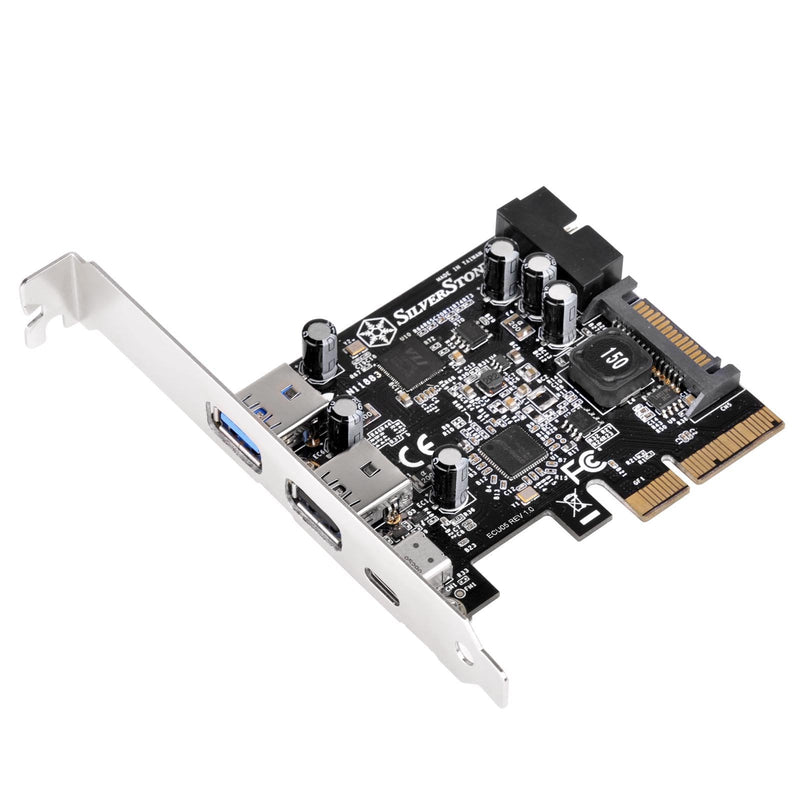 [Australia - AusPower] - SilverStone Technology Silverstone USB 3.1 and 3.0 PCIe Card with External Type C and Internal 19 Pin Connector ECU05 Components Other 