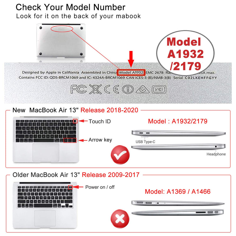 [Australia - AusPower] - iCasso MacBook Air 13 Inch Case 2020 2019 2018 Release A2179/A1932 with Retina Display Touch ID, Durable Hard Plastic Shell Case and Keyboard Cover Compatible Newest MacBook Air 13 - Left Right Brain 