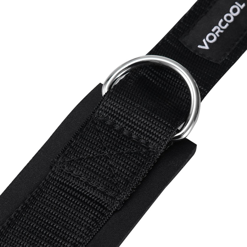 [Australia - AusPower] - VORCOOL 2PCS Ankle Straps for Cable Machines Weightlifting Gym Workout Fitness Double D-Ring Neoprene Padded Ankle Cuffs for Legs, Abs and Glute Exercises Fits for Men&Women with Carry Bag 