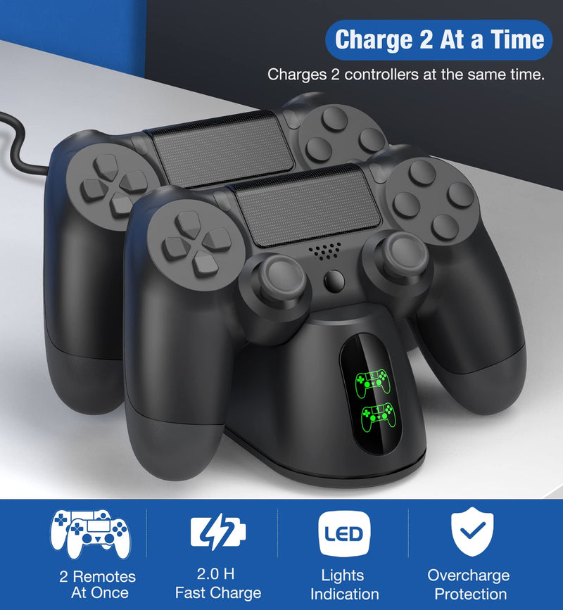 [Australia - AusPower] - PS4 Controller Charger Charging Station for Playstation 4, PS4 Charger Dock Wireless Remote Charger Compatible with Dualshock 4 Controller, Stable PS4 Charger Dock for Dualshock 4 Controller Charging 