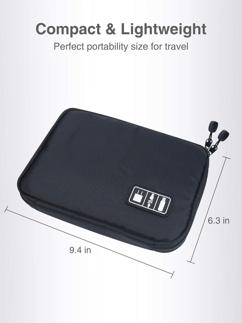 [Australia - AusPower] - Luxtude Electronic Organizer, Compact Cable Organizer, Portable Cord Organizer, Travel Organizer Bag for Cable Storage, Cord Storage and Electronics Accessories Phone/USB/SD/Charger Organizer etc. Black 