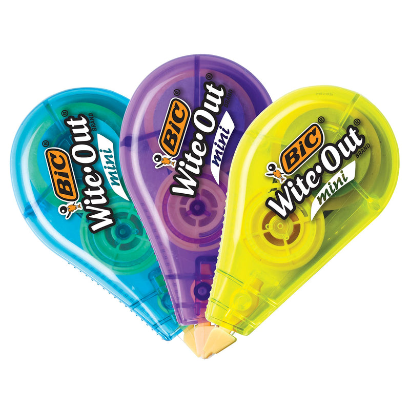 [Australia - AusPower] - BIC Wite-Out Brand Mini Correction Tape, White, Tape Applies Dry, Great For School And Home 12-Count 