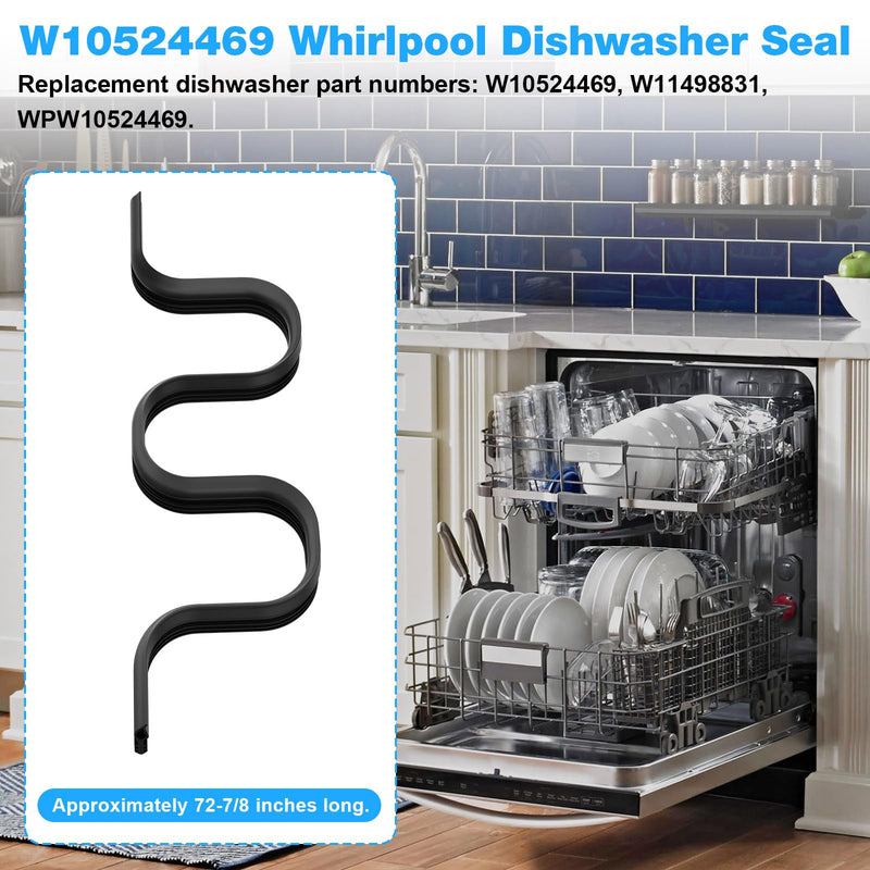 [Australia - AusPower] - W10524469 Dishwasher Door Seal Replacement Whirlpool Kenmore Dishwasher Part W11498831,66513019K110,WDF780SLYM2, MDB7759AWS3 