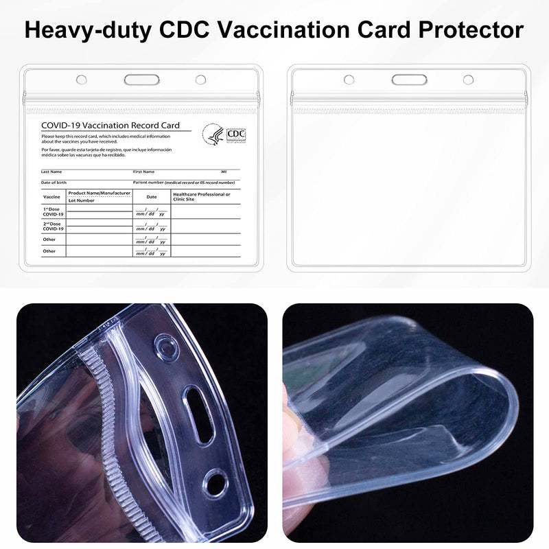 [Australia - AusPower] - 5 Pack Card Protector, 4 X 3 Inches Immunization Record Cards Holder, Plastic Sleeve with Waterproof Type Resealable Zip original 