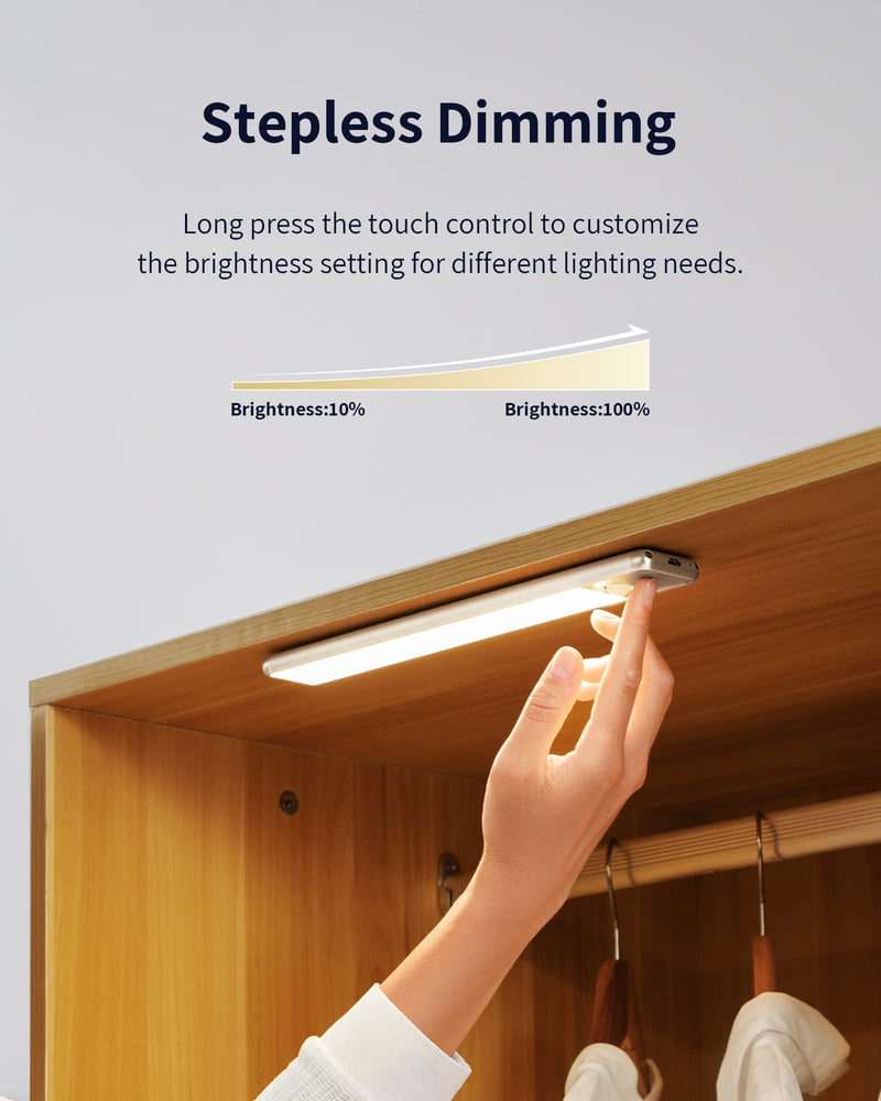 [Australia - AusPower] - 52LED Closet Light, EZVALO Rechargeable Night Light Under Cabinet Light Motion Sensor Light Wireless Dimmable Lights for Kitchen, Wardrobe, Stairs, Bedroom, Hallway 