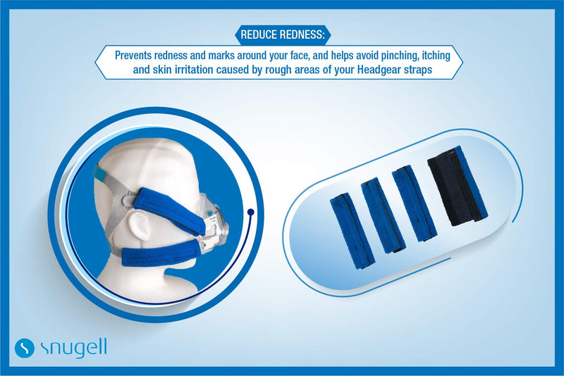 [Australia - AusPower] - CPAP Strap Cover by Snugell | 4X Pack Universal CPAP Strap Covers | Fits All CPAP Masks | Universal and Reusable Ultra Soft Fleece Design to Reduce CPAP Mask Headgear Pressure. 