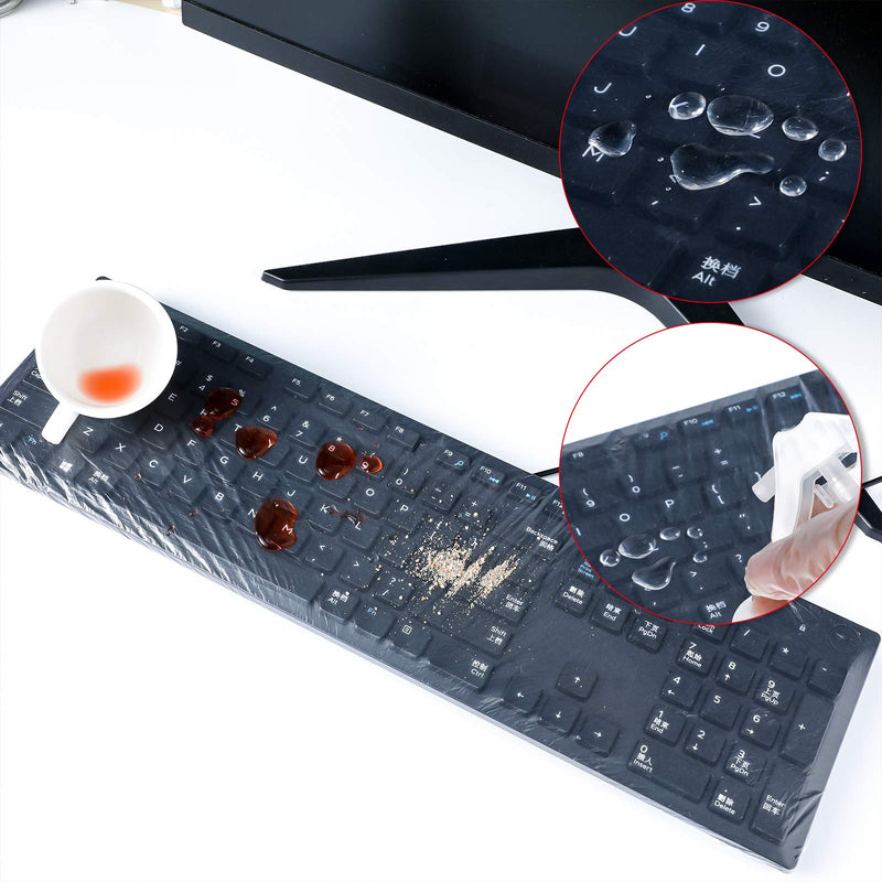 [Australia - AusPower] - 30 Pieces Universal Keyboard Protector Cover Wipeable 0.025mm Disposable Keyboard Cover Fully Covered Waterproof Anti-Dust Keyboard Cover for Desktop Keyboard Barrier for Schools, Office 