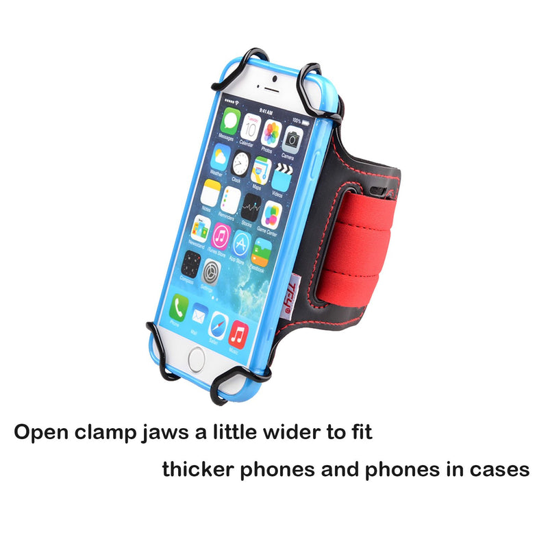 [Australia - AusPower] - TFY Open-Face Sport Armband + Key Holder for iPhone 5/5S & iPhone 6 / 6S, Black - (Open-Face Design - Direct Access to Touch Screen Controls) 