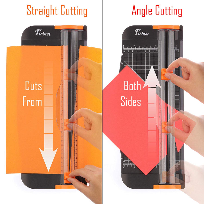 [Australia - AusPower] - Firbon A4 Paper Cutter 12 Inch Titanium Paper Trimmer Scrapbooking Tool with Automatic Security Safeguard and Side Ruler for Craft Paper, Coupon, Label and Cardstock (Black) 