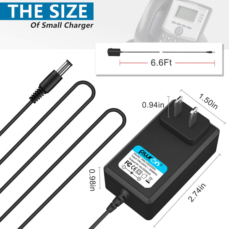 [Australia - AusPower] - PwrON AC DC Power Adaptor for Yealink T3, T29G, T46S, T46G & T48G IP Phones, YEA-PS5V2000US Yealink 5-Volt 2-amp Power Cord 