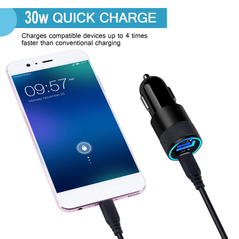 [Australia - AusPower] - Quick Fast Charging Car Adapter, 30W Power Delivery USB C Adapter PD Car Charger Compatible for iPhone SE 2020 12 11 Pro Max Pixel 5 4XL,Samsung S20 FE S21,Note 20/21 Ultra A01 A32 A42 A51A10e 2PACK 