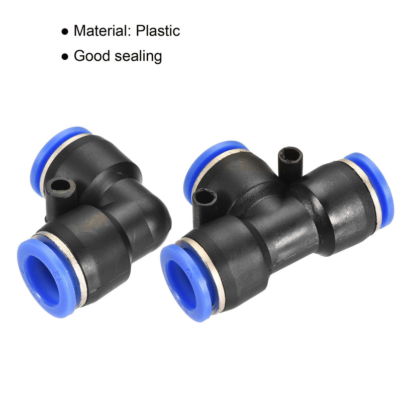 [Australia - AusPower] - MECCANIXITY Plastic Push to Connect Fittings Fit 12mm Tube OD Push Lock Tube Fitting, 6Pcs Tee 5Pcs Elbow Black Blue 