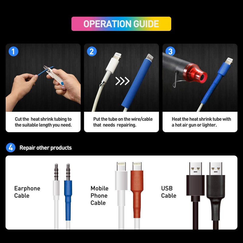 [Australia - AusPower] - Heat Shrink Tubing Kit,Mini Heat Gun + 328 PCS Heat Shrink Wrap Tube　2:1. 