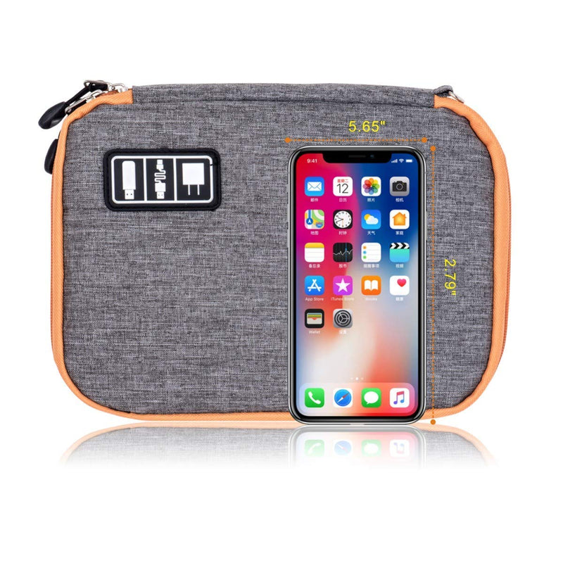 [Australia - AusPower] - Travel Cable Organizer Bag Waterproof Portable Electronic Organizer for USB Cable Cord Phone Charger Headset Wire SD Card,5pcs Cable Ties Orange 