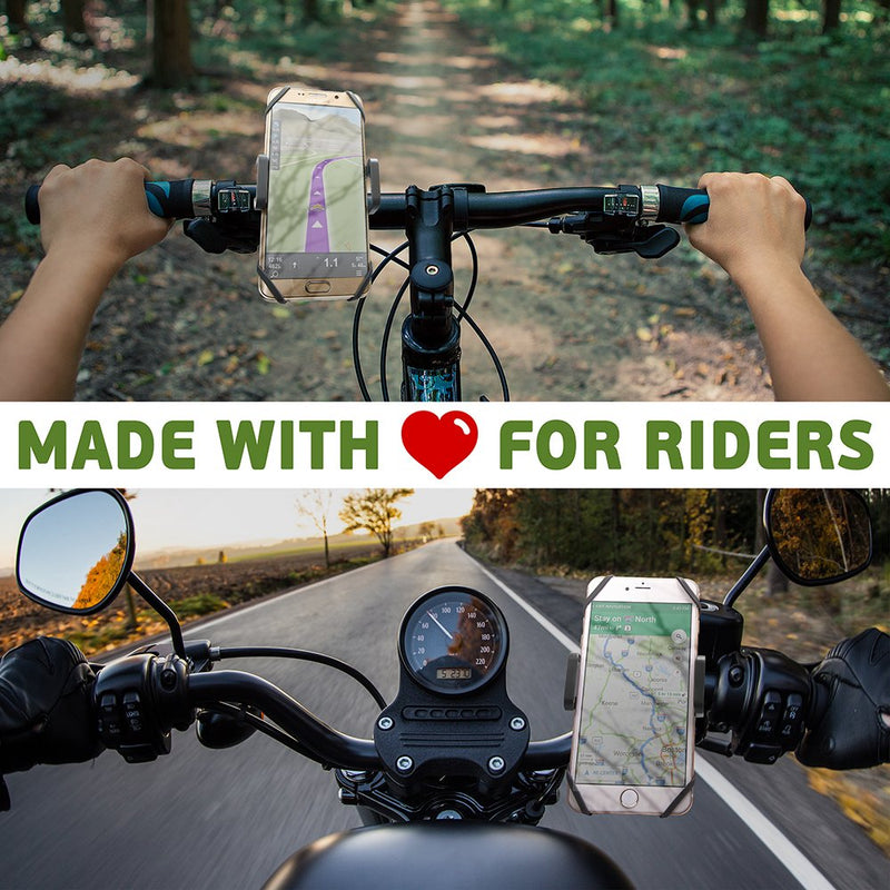 [Australia - AusPower] - Bike & Motorcycle Phone Mount - for iPhone 12 (11, Xr, SE, Plus/Max), Samsung Galaxy S21 or Any Cell Phone - Universal Handlebar Holder for ATV, Bicycle or Motorbike. +100 to Safeness & Comfort 