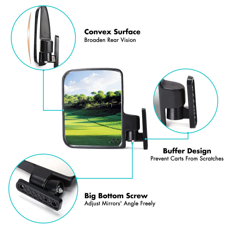 [Australia - AusPower] - 10L0L Golf cart side mirrors for Club Car EZ-GO Yamaha and Others 