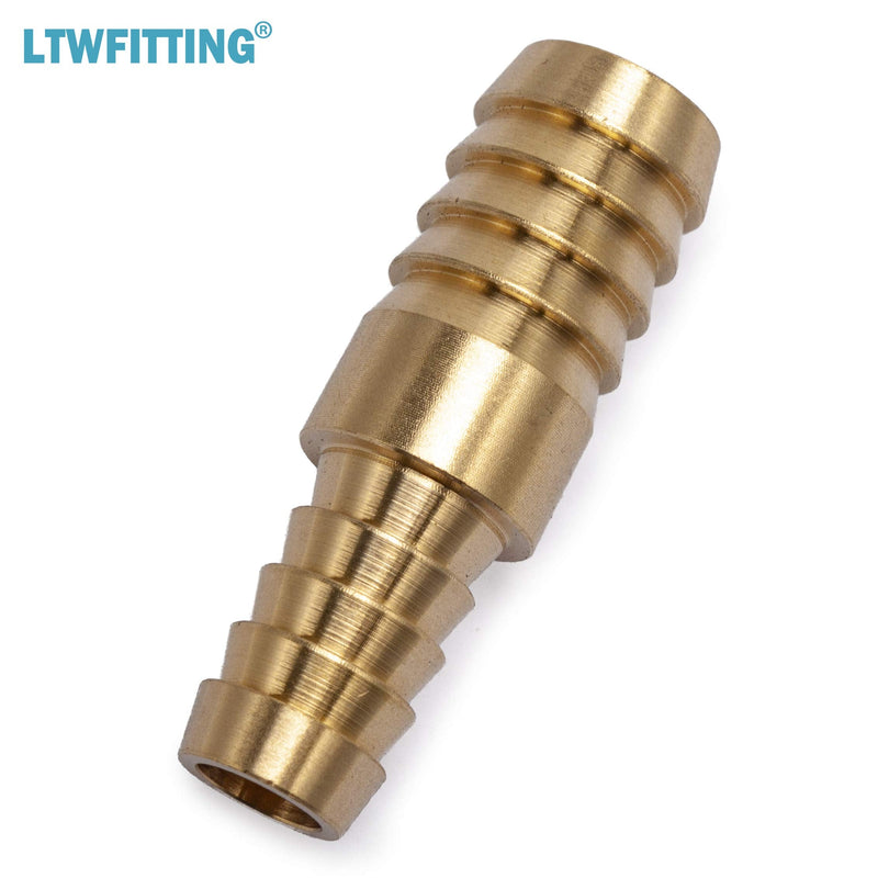 [Australia - AusPower] - LTWFITTING Brass Barb Hose Reducing Splicer Mender 3/8-Inch ID Hose x 1/2-Inch ID Hose Fitting Air Water Fuel Boat(Pack of 5) 