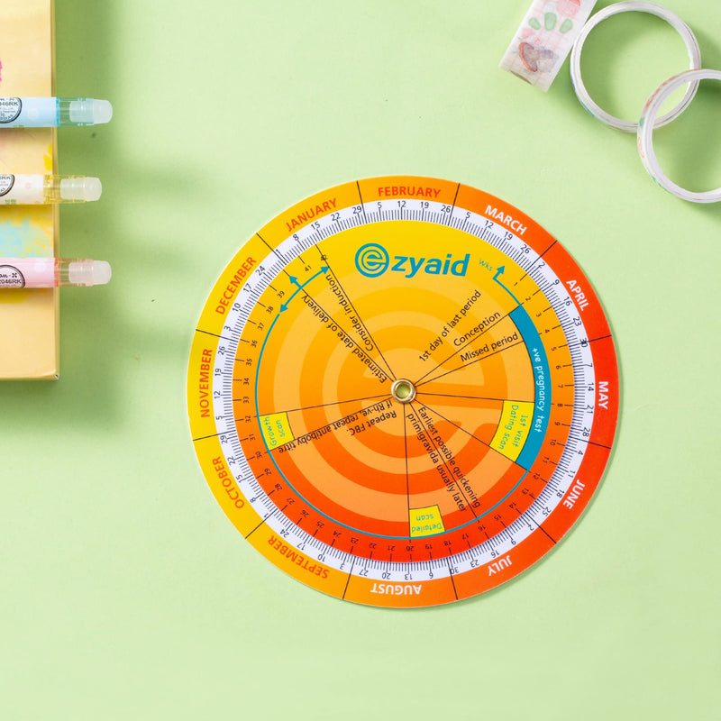 [Australia - AusPower] - Ezyaid Pregnancy Wheel, Due Date OB-GYN Calculator for Pregnant Women/Healthcare Providers, Gestational EDC/EDD Wheel with CRL, BPD, HC AC and FL Guide (Pack of 3) 